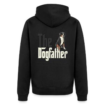 Chien de montagne suisse Papa Dogfather Chiens Papa Fa - Veste à capuche bio Premium Unisexe - noir - Dos - Nico (187cm)