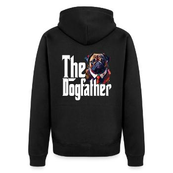 Pug Dog Dad Dogfather Dogs Daddy Father Rottie - Unisex Premium Bio Zip Hoodie - Schwarz - Hinten - Nico (187cm)