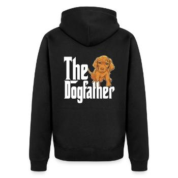 Magyar Vizsla Puppy Dog Dad Dogfather Dogs Daddy F - Veste à capuche bio Premium Unisexe - noir - Dos - Nico (187cm)
