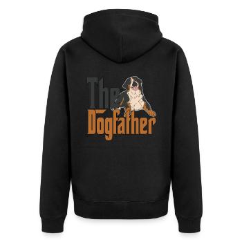 Bouvier Bernois Chien Papa Dogfather Chiens PapaB - Veste à capuche bio Premium Unisexe - noir - Dos - Nico (187cm)