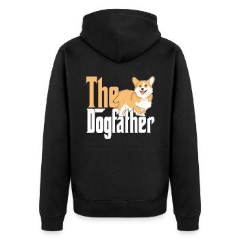 Corgi Chien Papa Chien Père Chiens Papa Père Rottie - Veste à capuche bio Premium Unisexe - noir - Dos - Nico (187cm)