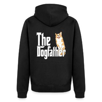 Corgi Chien Papa Chien Père Chiens Papa Père Rottie - Veste à capuche bio Premium Unisexe - noir - Dos - Nico (187cm)