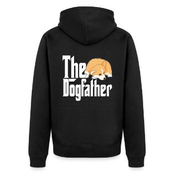 Corgi Dog Dad Dogfather Dogs Daddy Father Rottie - Unisex Premium Bio Zip Hoodie - Schwarz - Hinten - Nico (187cm)