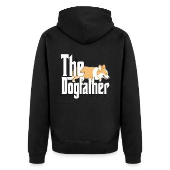 Corgi Dog Dad Dogfather Dogs Daddy Father Rottie - Unisex Premium Bio Zip Hoodie - Schwarz - Hinten - Nico (187cm)