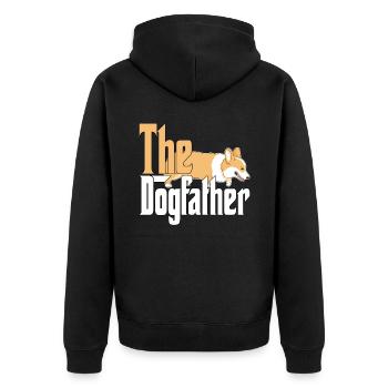 Corgi Dog Dad Dogfather Dogs Daddy Father Rottie - Unisex Premium Bio Zip Hoodie - Schwarz - Hinten - Nico (187cm)