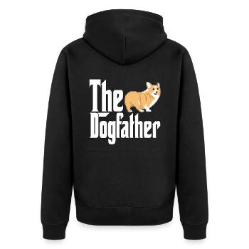 Corgi Dog Dad Dogfather Dogs Daddy Father Rottie - Unisex Premium Bio Zip Hoodie - Schwarz - Hinten - Nico (187cm)