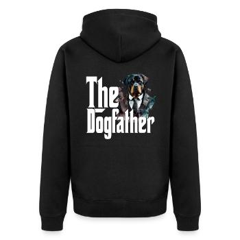 Rottweiler Dog Dad Dogfather Dogs Daddy Father Rot - Unisex Premium Bio Zip Hoodie - Schwarz - Hinten - Nico (187cm)