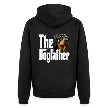 Rottweiler Dog Dad Dogfather Dogs Daddy Father Rot - Unisex Premium Bio Zip Hoodie - Schwarz - Hinten - Nico (187cm)