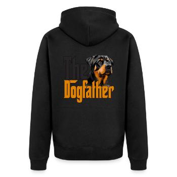 Rottweiler Dog Dad Dogfather Dogs Daddy Father Rot - Unisex Premium Bio Zip Hoodie - Schwarz - Hinten - Nico (187cm)