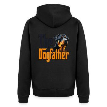 Rottweiler Dog Dad Dogfather Dogs Daddy Father Rot - Unisex Premium Bio Zip Hoodie - Schwarz - Hinten - Nico (187cm)