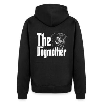 Rottweiler Dog Mom Dogmother Dogs Rottie Mother - Unisex Premium Bio Zip Hoodie - Schwarz - Hinten - Nico (187cm)