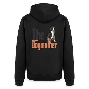 Chien de montagne suisse Maman Chienne Chienne Chiens Maman - Veste à capuche bio Premium Unisexe - noir - Dos - Nico (187cm)