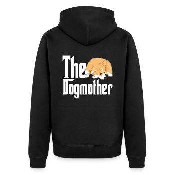 Corgi Dog Mom Dogmother Dogs Mommy - Unisex Premium Organic Zip Hoodie - black - Back - Nico (187cm)