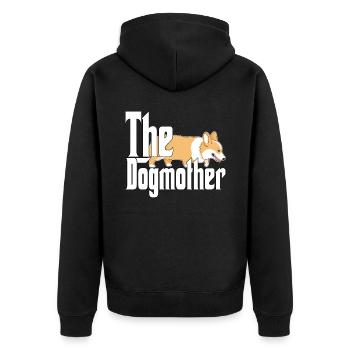 Corgi Dog Mom Dogmother Dogs Mommy - Unisex Premium Bio Zip Hoodie - Schwarz - Hinten - Nico (187cm)