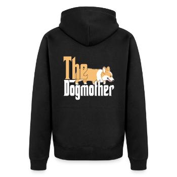 Corgi Dog Mom Dogmother Dogs Mommy - Unisex Premium Bio Zip Hoodie - Schwarz - Hinten - Nico (187cm)