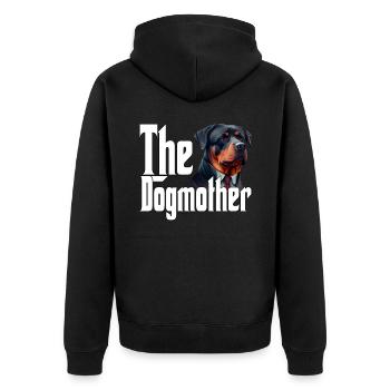 Rottweiler Dog Mom Dogmother Dogs Mommy Rottie - Unisex Premium Bio Zip Hoodie - Schwarz - Hinten - Nico (187cm)