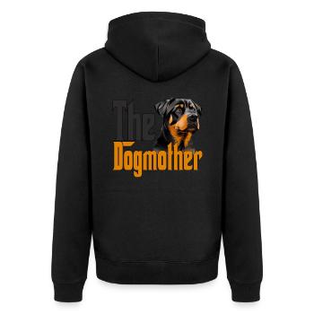 Rottweiler Dog Mom Dogmother Dogs Mommy Rottie - Unisex Premium Bio Zip Hoodie - Schwarz - Hinten - Nico (187cm)