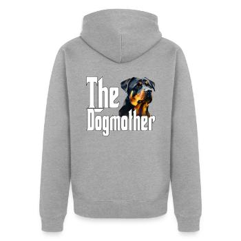 Rottweiler Chien Maman Chienne Chiens Maman Rottie - Veste à capuche bio Premium Unisexe - gris chiné - Dos - Nico (187cm)