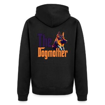 German Shepherd Dog Mom Dogmother Dogs Mommy Rotti - Unisex Premium Bio Zip Hoodie - Schwarz - Hinten - Nico (187cm)