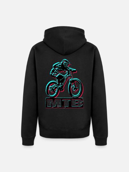 MTB Bike - Unisex Premium Organic Zip Hoodie - black