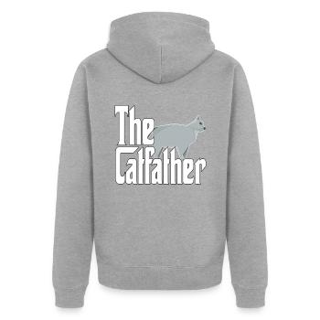 Cat Dad The Catfather Crazy Cat Father Kitty Daddy - Unisex Premium Organic Zip Hoodie - heather grey - Back - Nico (187cm)