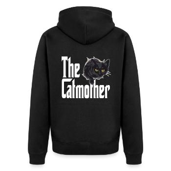 Cat Mom The Catmother Crazy Cat Mother Kitty Mommy - Unisex Premium Organic Zip Hoodie - black - Back - Nico (187cm)
