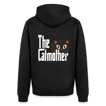 Maman chat La mère chat folle Chat Mère Kitty Maman - Veste à capuche bio Premium Unisexe - noir - Dos - Nico (187cm)