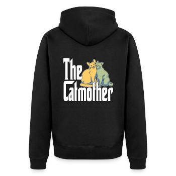 Cat Mom The Catmother Crazy Cat Mother Kitty Mommy - Unisex Premium Organic Zip Hoodie - black - Back - Nico (187cm)