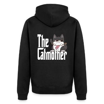 Cat Mom The Catmother Crazy Cat Mother Kitty Mommy - Unisex Premium Organic Zip Hoodie - black - Back - Nico (187cm)