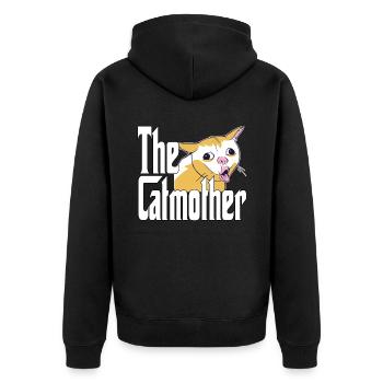 Maman chat La mère chat folle Chat Mère Kitty Maman - Veste à capuche bio Premium Unisexe - noir - Dos - Nico (187cm)