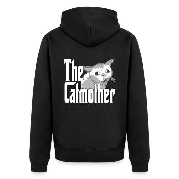 Maman chat La mère chat folle Chat Mère Kitty Maman - Veste à capuche bio Premium Unisexe - noir - Dos - Nico (187cm)