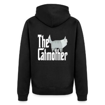 Cat Mom The Catmother Crazy Cat Mother Kitty Mommy - Unisex Premium Organic Zip Hoodie - black - Back - Nico (187cm)