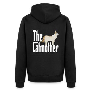 Cat Mom The Catmother Crazy Cat Mother Kitty Mommy - Unisex Premium Organic Zip Hoodie - black - Back - Nico (187cm)