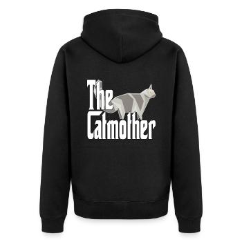 Cat Mom The Catmother Crazy Cat Mother Kitty Mommy - Unisex Premium Organic Zip Hoodie - black - Back - Nico (187cm)