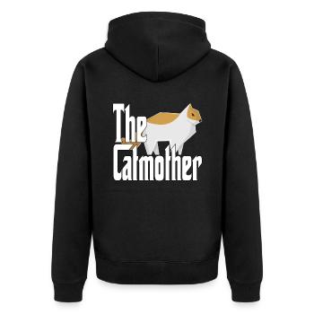 Cat Mom The Catmother Crazy Cat Mother Kitty Mommy - Unisex Premium Organic Zip Hoodie - black - Back - Nico (187cm)