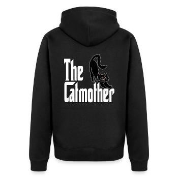 Maman chat La mère chat folle Chat Mère Kitty Maman - Veste à capuche bio Premium Unisexe - noir - Dos - Nico (187cm)