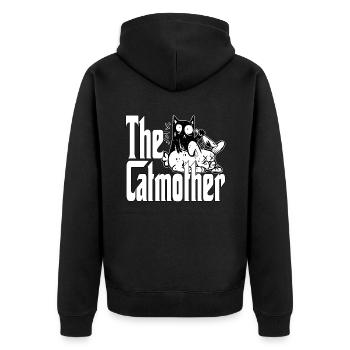 Maman chat La mère chat folle Chat Mère Kitty Maman - Veste à capuche bio Premium Unisexe - noir - Dos - Nico (187cm)