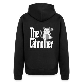 Maman chat La mère chat folle Chat Mère Kitty Maman - Veste à capuche bio Premium Unisexe - noir - Dos - Nico (187cm)