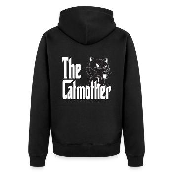 Maman chat La mère chat folle Chat Mère Kitty Maman - Veste à capuche bio Premium Unisexe - noir - Dos - Nico (187cm)