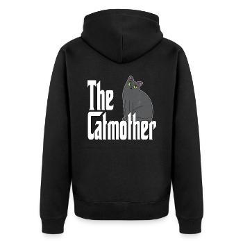 Maman chat La mère chat folle Chat Mère Kitty Maman - Veste à capuche bio Premium Unisexe - noir - Dos - Nico (187cm)
