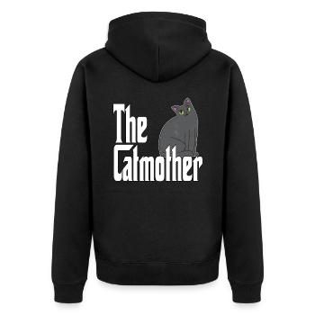 Cat Mom The Catmother Crazy Cat Mother Kitty Mommy - Unisex Premium Organic Zip Hoodie - black - Back - Nico (187cm)