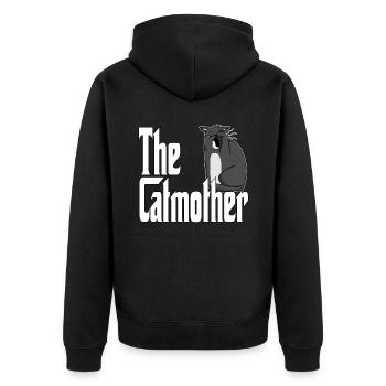 Maman chat La mère chat folle Chat Mère Kitty Maman - Veste à capuche bio Premium Unisexe - noir - Dos - Nico (187cm)