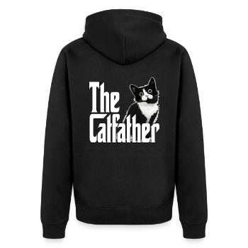 Cat Father The Catfather Crazy Cat Dad Dad - Unisex Premium Organic Zip Hoodie - black - Back - Nico (187cm)