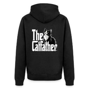 Cat Father The Catfather Crazy Cat Dad Dad - Unisex Premium Organic Zip Hoodie - black - Back - Nico (187cm)