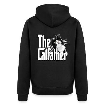 Cat Father The Catfather Crazy Cat Dad Dad - Unisex Premium Organic Zip Hoodie - black - Back - Nico (187cm)