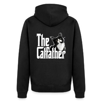 Cat Father The Catfather Crazy Cat Dad Dad - Unisex Premium Organic Zip Hoodie - black - Back - Nico (187cm)