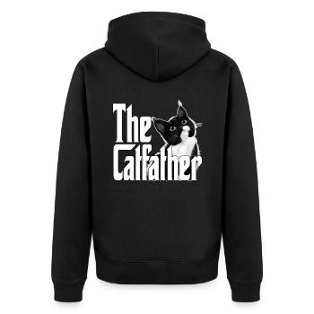 Cat Father The Catfather Crazy Cat Dad Dad - Unisex Premium Organic Zip Hoodie - black - Back - Nico (187cm)
