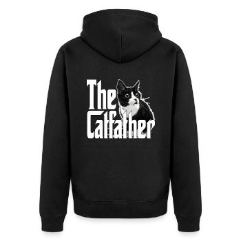 Cat Father The Catfather Crazy Cat Dad Dad - Unisex Premium Organic Zip Hoodie - black - Back - Nico (187cm)