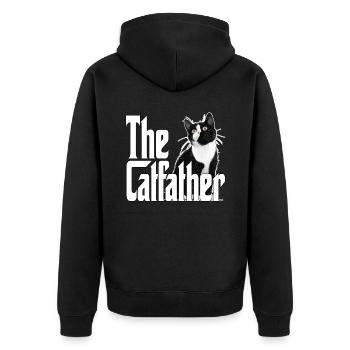 Cat Father The Catfather Crazy Cat Dad Dad - Unisex Premium Organic Zip Hoodie - black - Back - Nico (187cm)