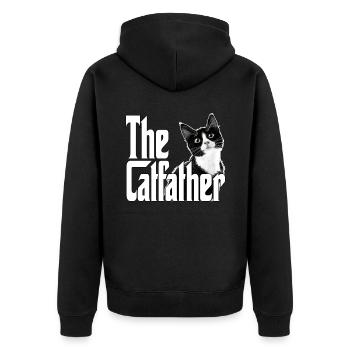 Cat Father The Catfather Crazy Cat Dad Dad - Unisex Premium Organic Zip Hoodie - black - Back - Nico (187cm)
